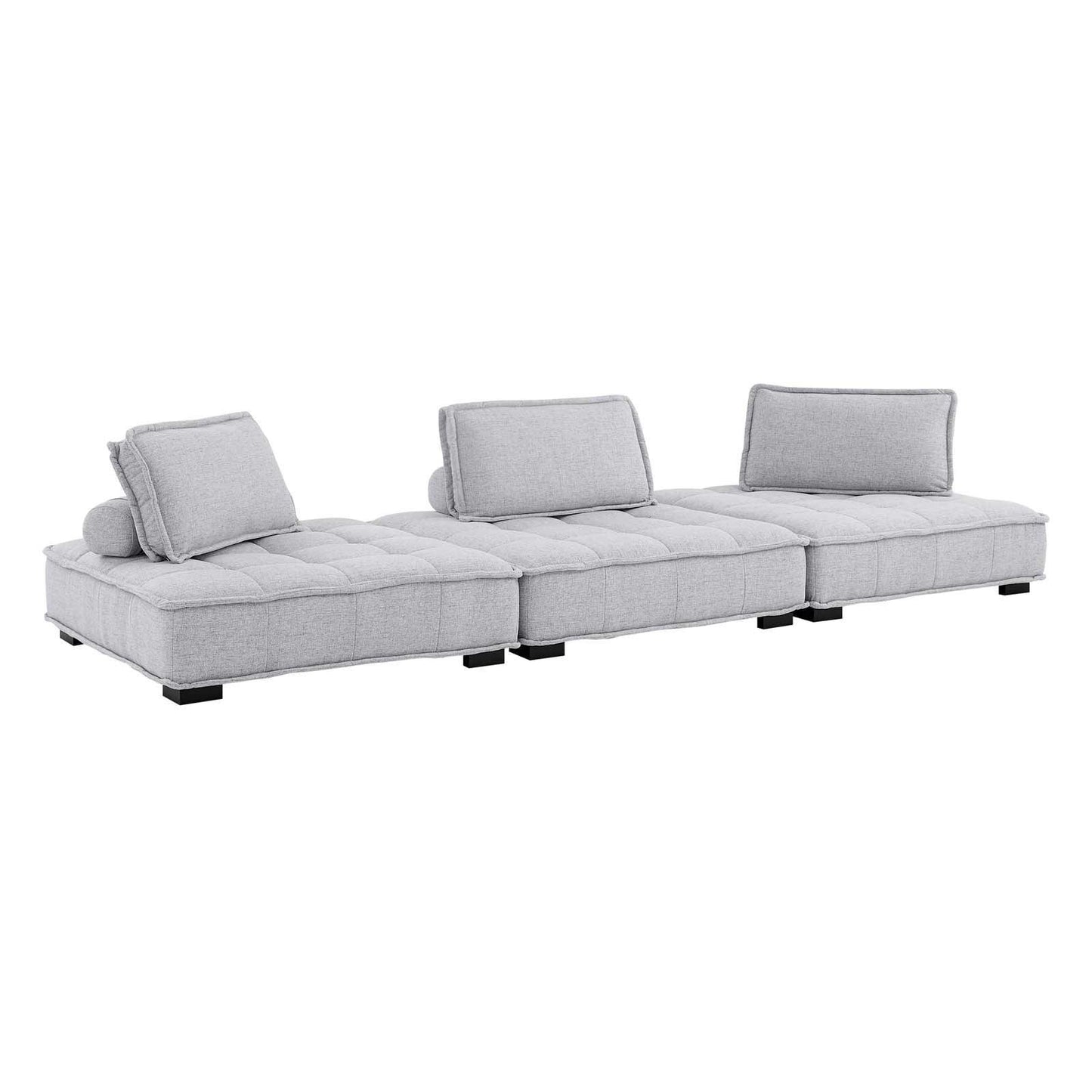 Modway Saunter Tufted Fabric Fabric 3-Piece Sofa FredCo