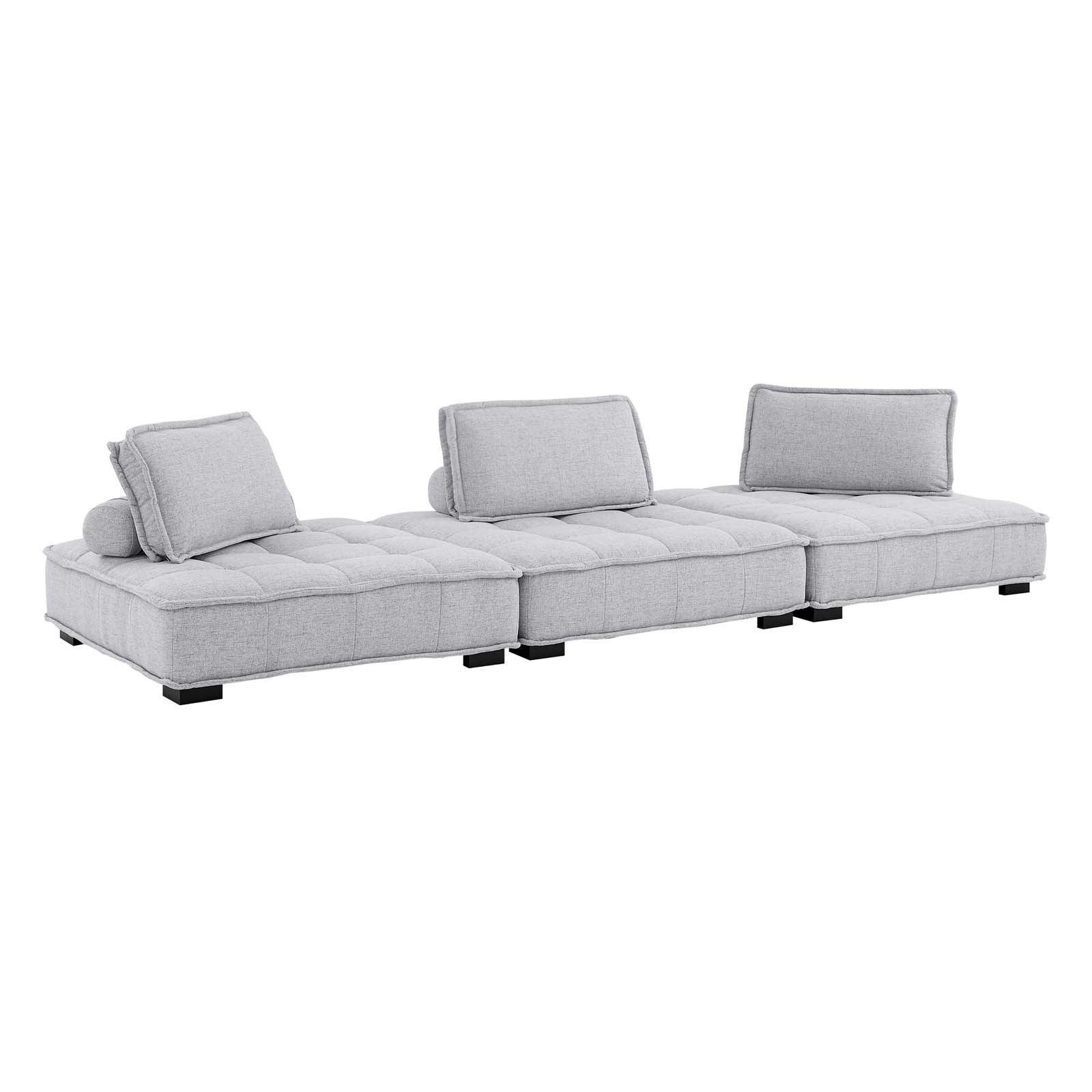 Modway Saunter Tufted Fabric Fabric 3-Piece Sofa FredCo