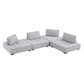 Modway Saunter Tufted Fabric Fabric 4-Piece Sectional Sofa FredCo