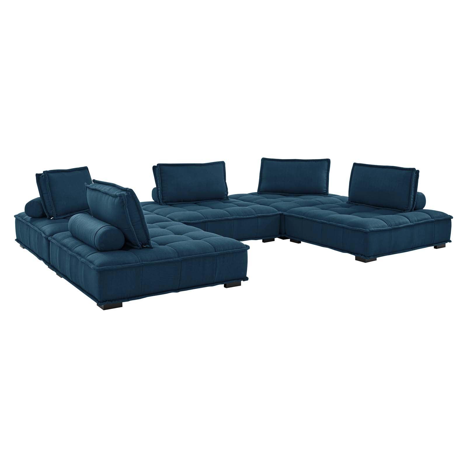 Modway Saunter Tufted Fabric Fabric 5-Piece Sectional Sofa FredCo