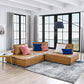 Modway Saunter Tufted Vegan Leather Vegan Leather 3-Piece Sofa FredCo