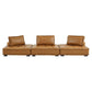 Modway Saunter Tufted Vegan Leather Vegan Leather 3-Piece Sofa FredCo