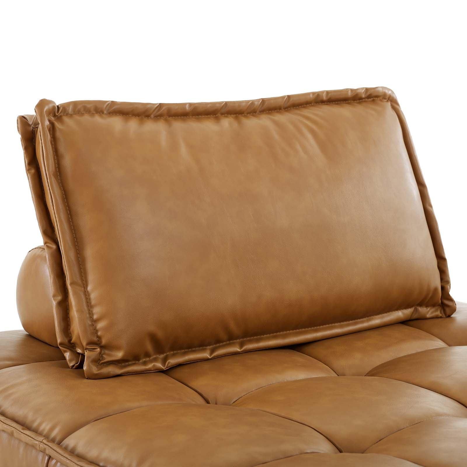 Modway Saunter Tufted Vegan Leather Vegan Leather 4-Piece Sectional Sofa FredCo