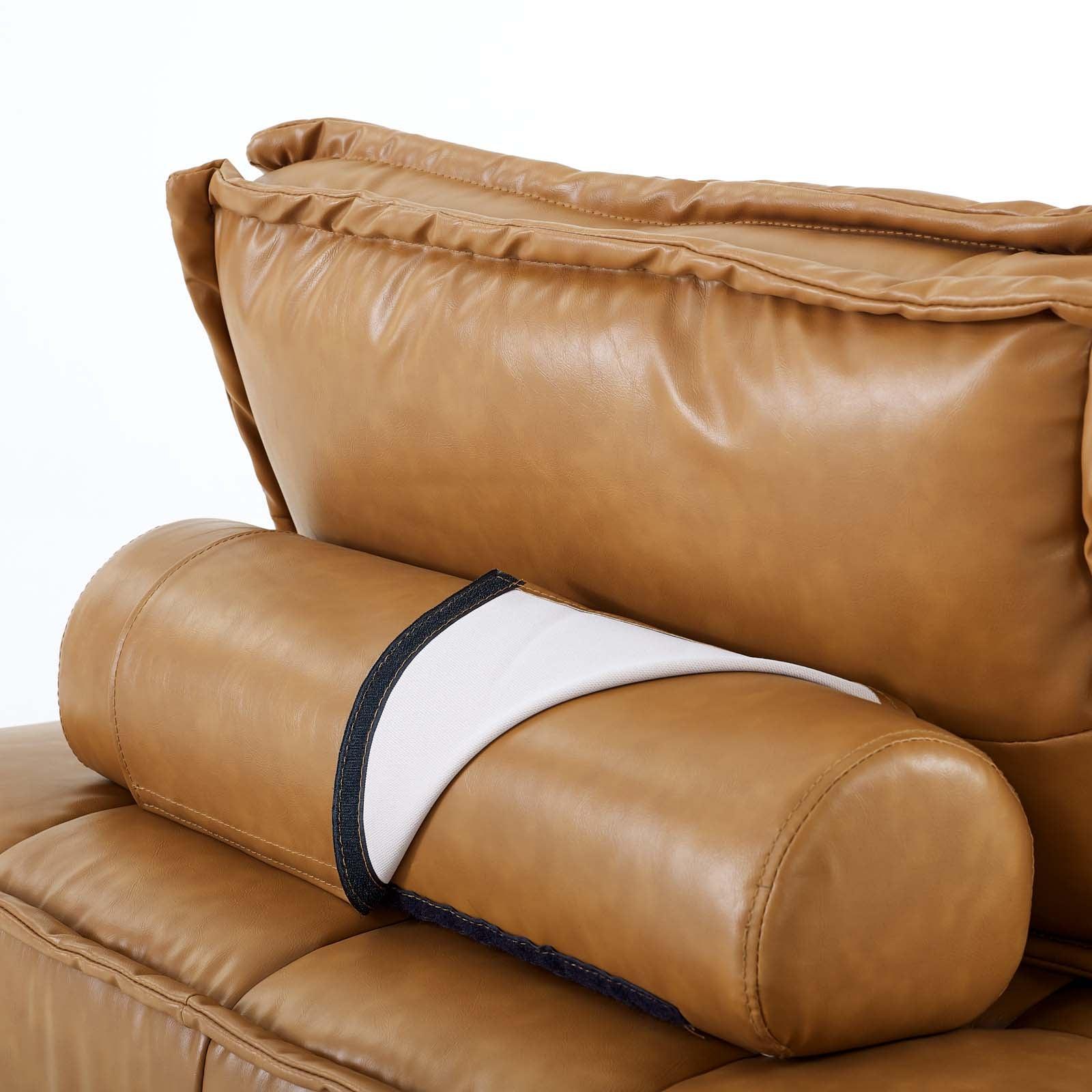Modway Saunter Tufted Vegan Leather Vegan Leather 4-Piece Sectional Sofa FredCo