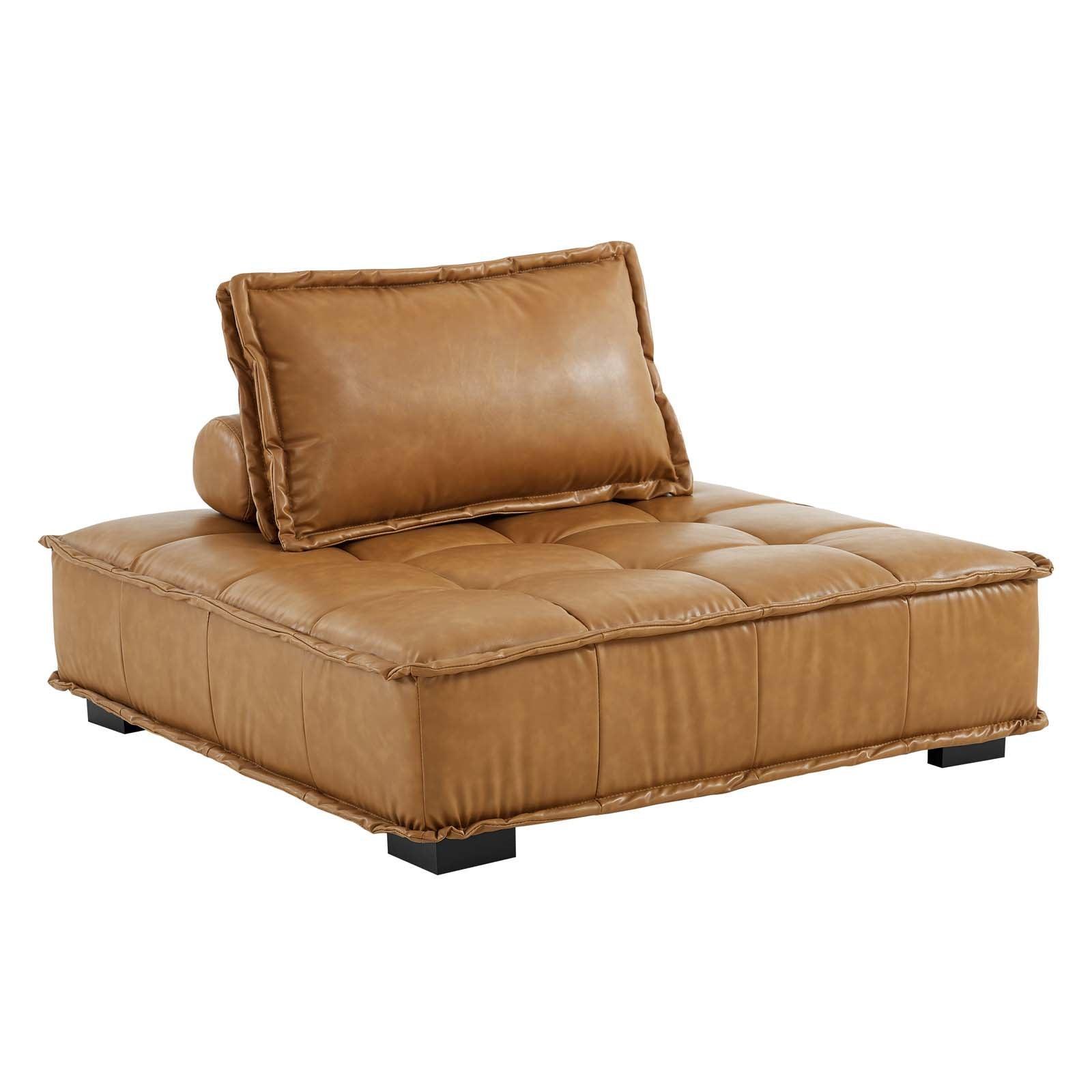 Modway Saunter Tufted Vegan Leather Vegan Leather 4-Piece Sectional Sofa FredCo