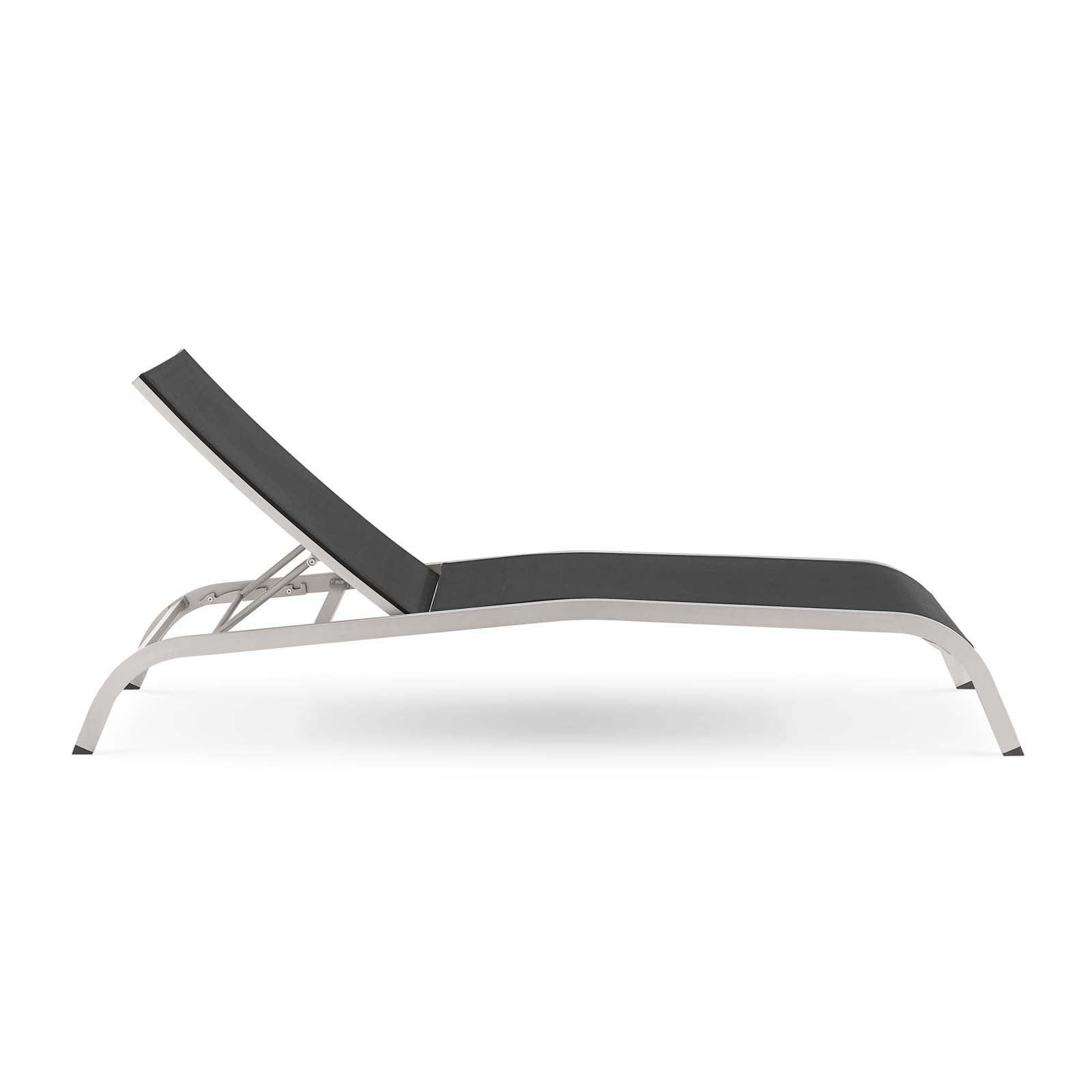 Modway Savannah Mesh Chaise Outdoor Patio Aluminum Lounge Chair FredCo