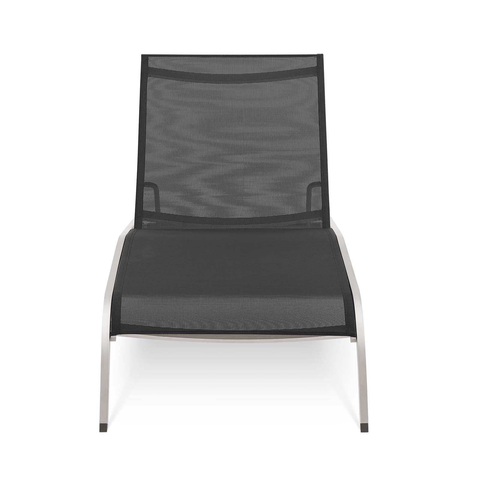 Modway Savannah Mesh Chaise Outdoor Patio Aluminum Lounge Chair FredCo