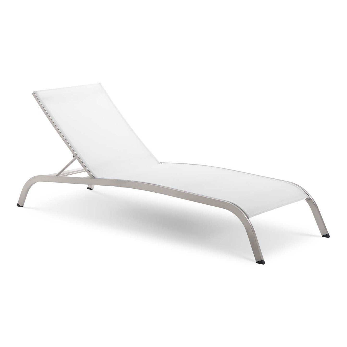 Modway Savannah Mesh Chaise Outdoor Patio Aluminum Lounge Chair FredCo