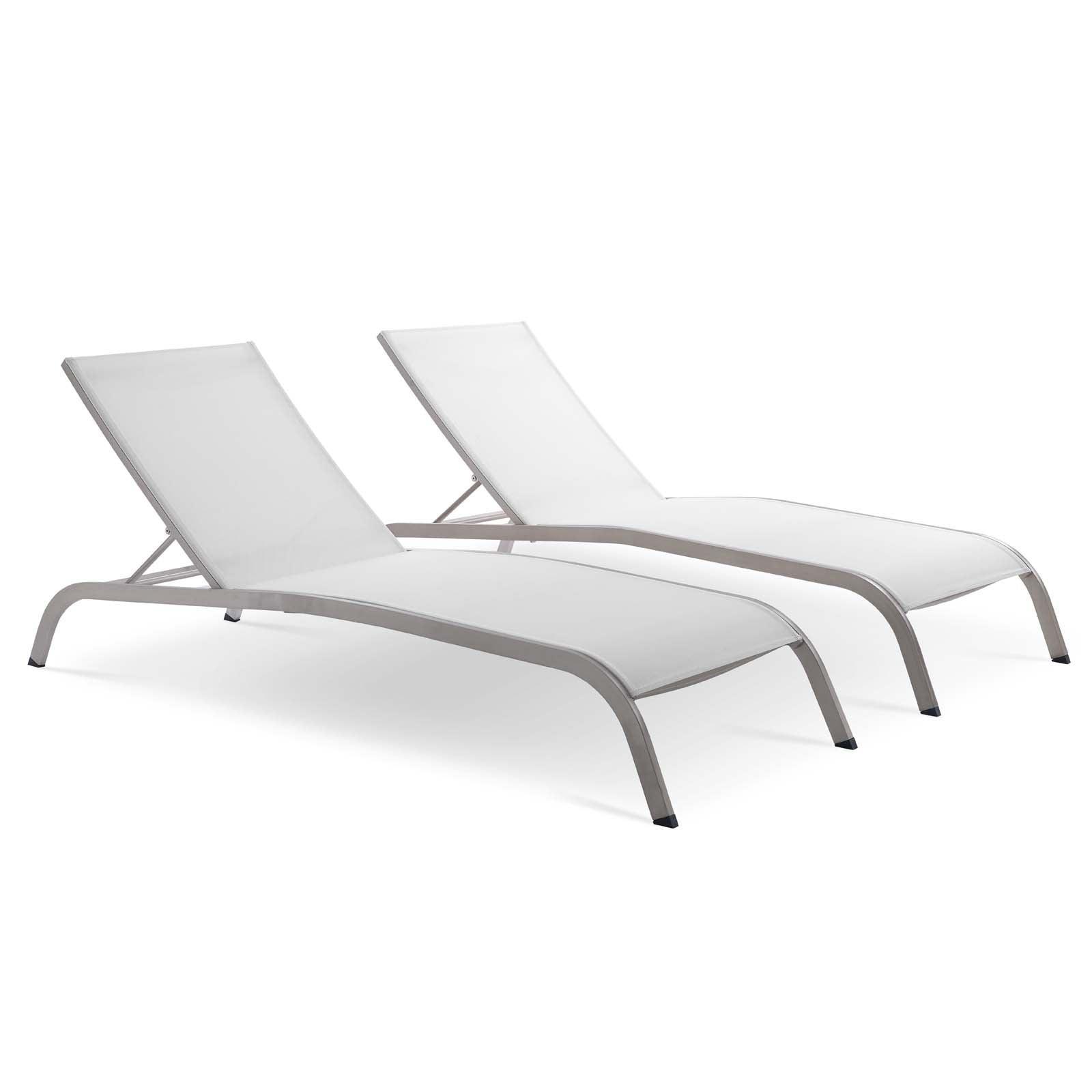 Modway Savannah Outdoor Patio Mesh Chaise Lounge Set of 2 FredCo