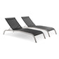 Modway Savannah Outdoor Patio Mesh Chaise Lounge Set of 2 FredCo