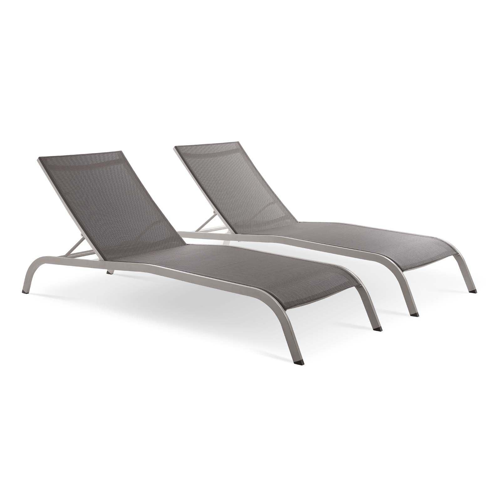 Modway Savannah Outdoor Patio Mesh Chaise Lounge Set of 2 FredCo