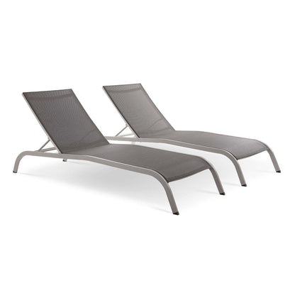 Modway Savannah Outdoor Patio Mesh Chaise Lounge Set of 2 FredCo