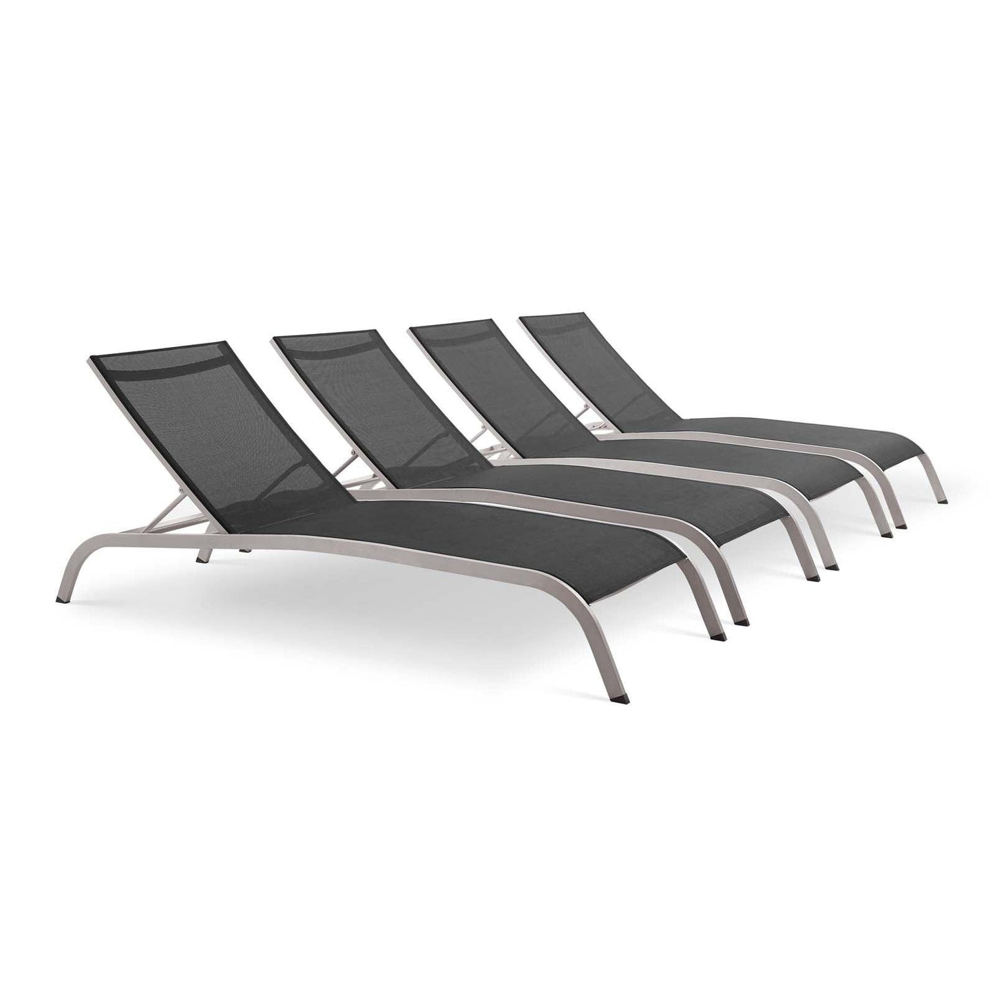 Modway Savannah Outdoor Patio Mesh Chaise Lounge Set of 4 FredCo