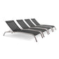 Modway Savannah Outdoor Patio Mesh Chaise Lounge Set of 4 FredCo