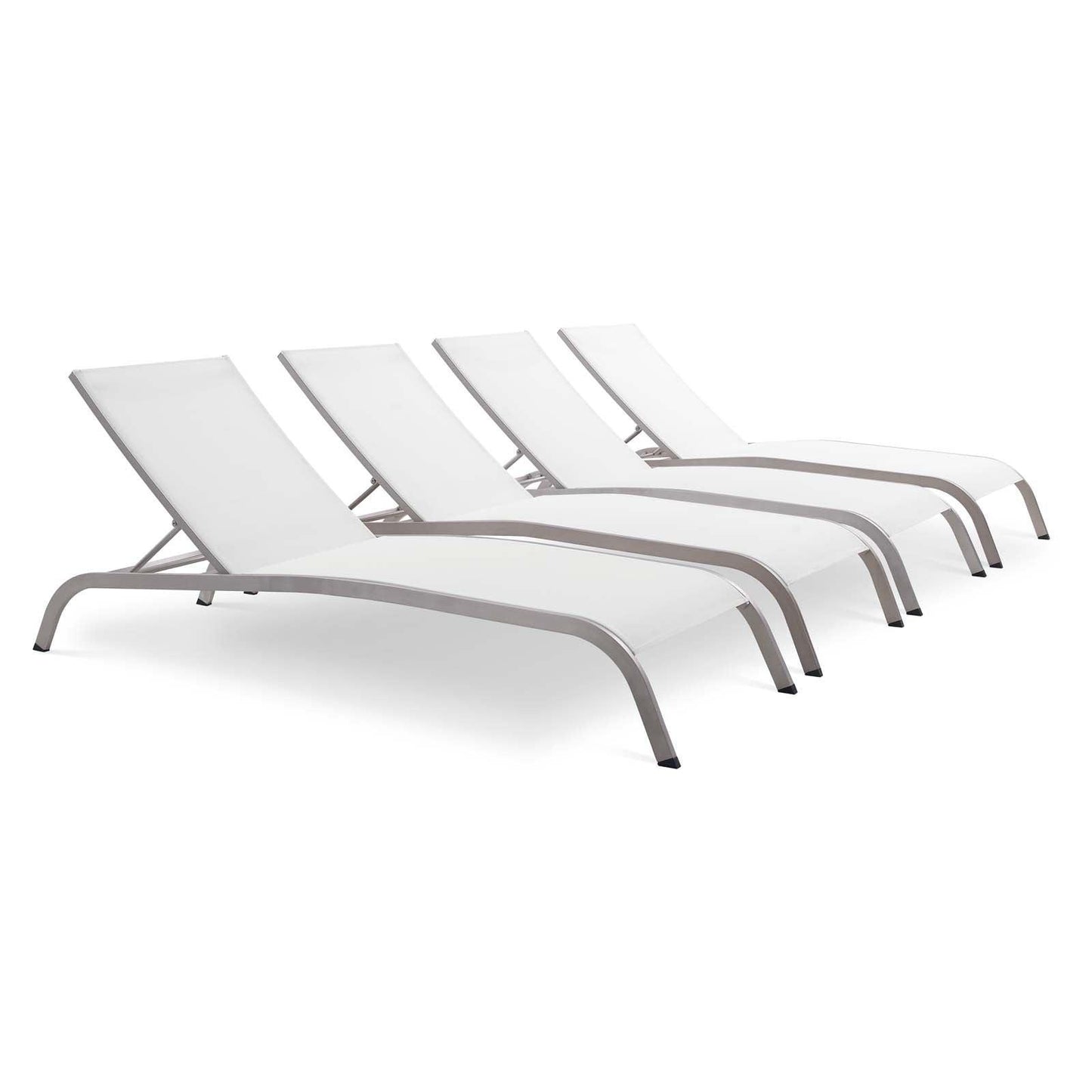Modway Savannah Outdoor Patio Mesh Chaise Lounge Set of 4 FredCo
