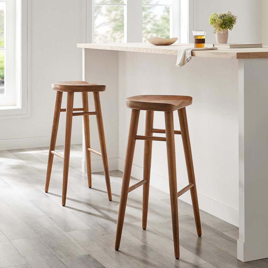 Modway Saville Backless Wood Bar Stools - Set of 2 FredCo