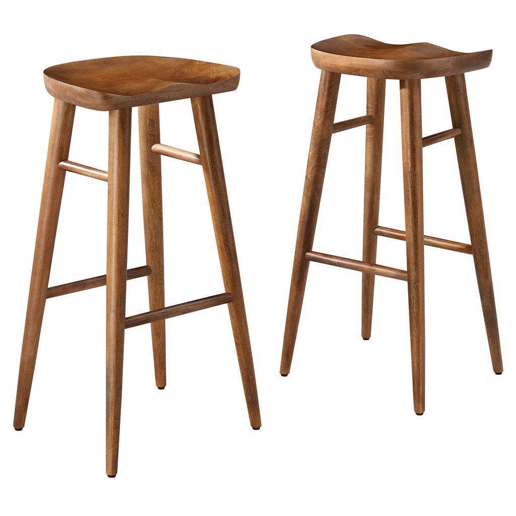 Modway Saville Backless Wood Bar Stools - Set of 2 FredCo