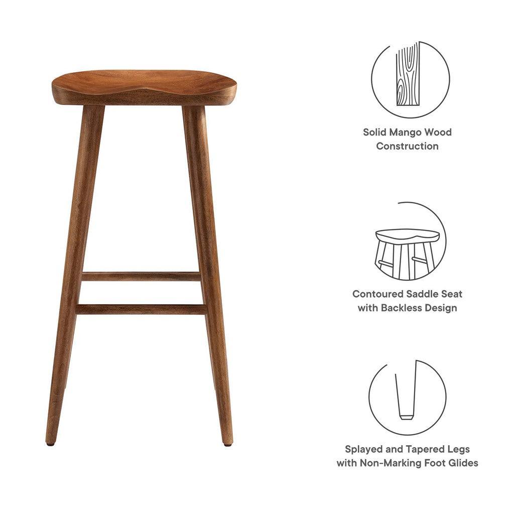 Modway Saville Backless Wood Bar Stools - Set of 2 FredCo