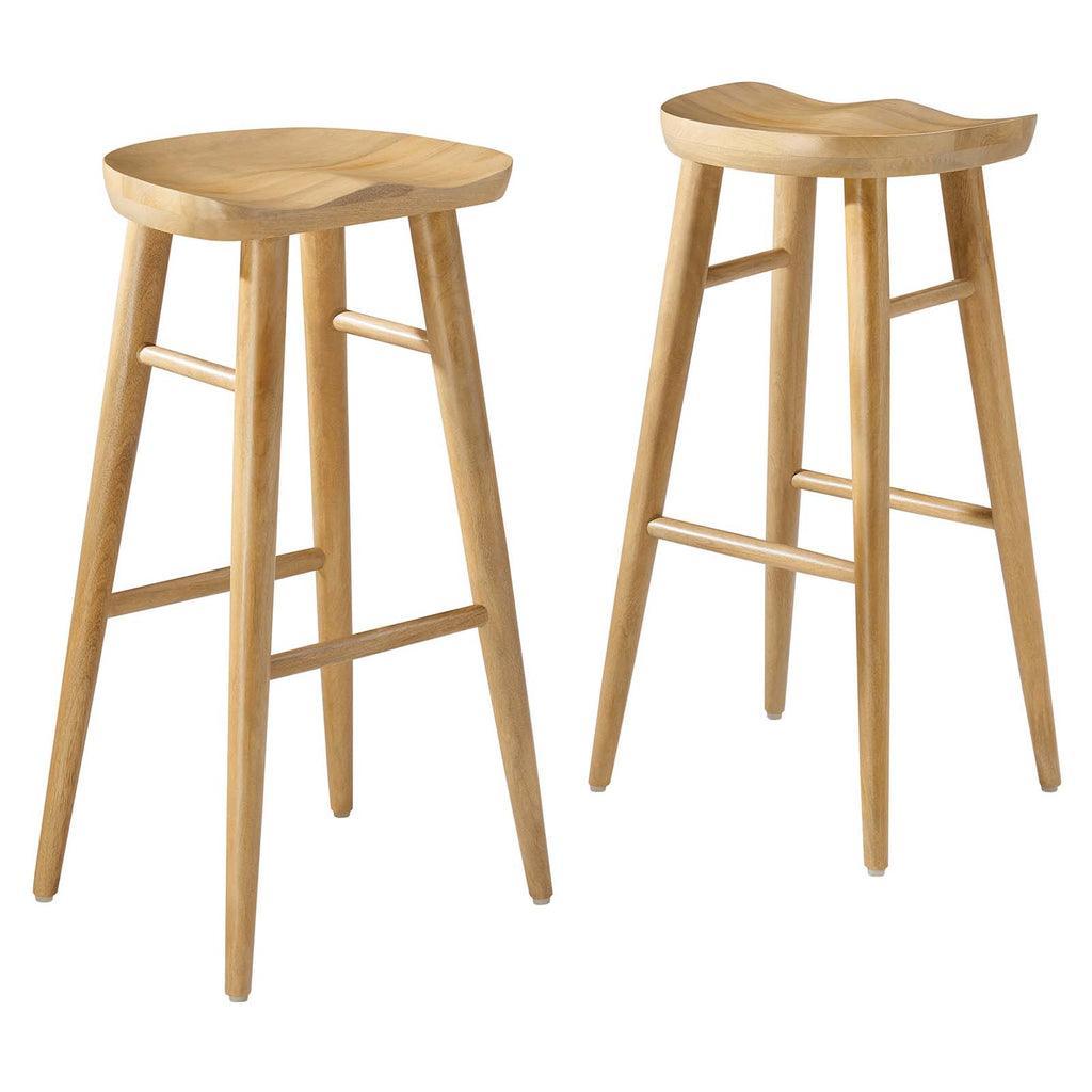 Modway Saville Backless Wood Bar Stools - Set of 2 FredCo