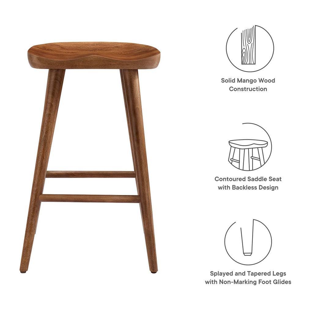 Modway Saville Backless Wood Counter Stools - Set of 2 FredCo