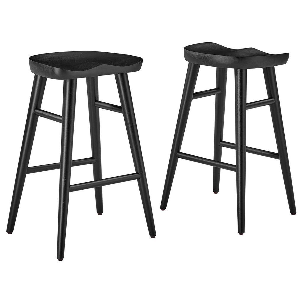 Modway Saville Backless Wood Counter Stools - Set of 2 FredCo