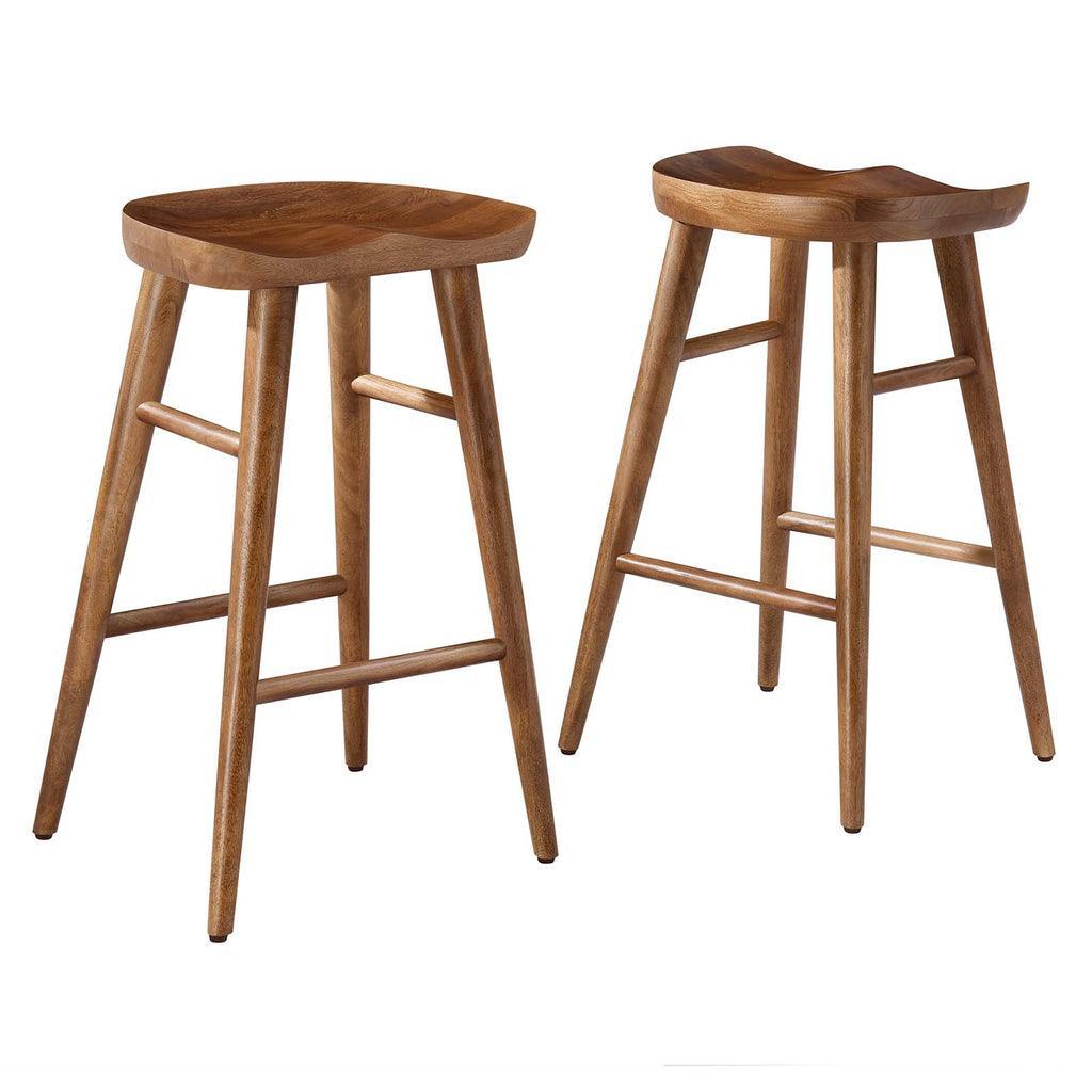 Modway Saville Backless Wood Counter Stools - Set of 2 FredCo