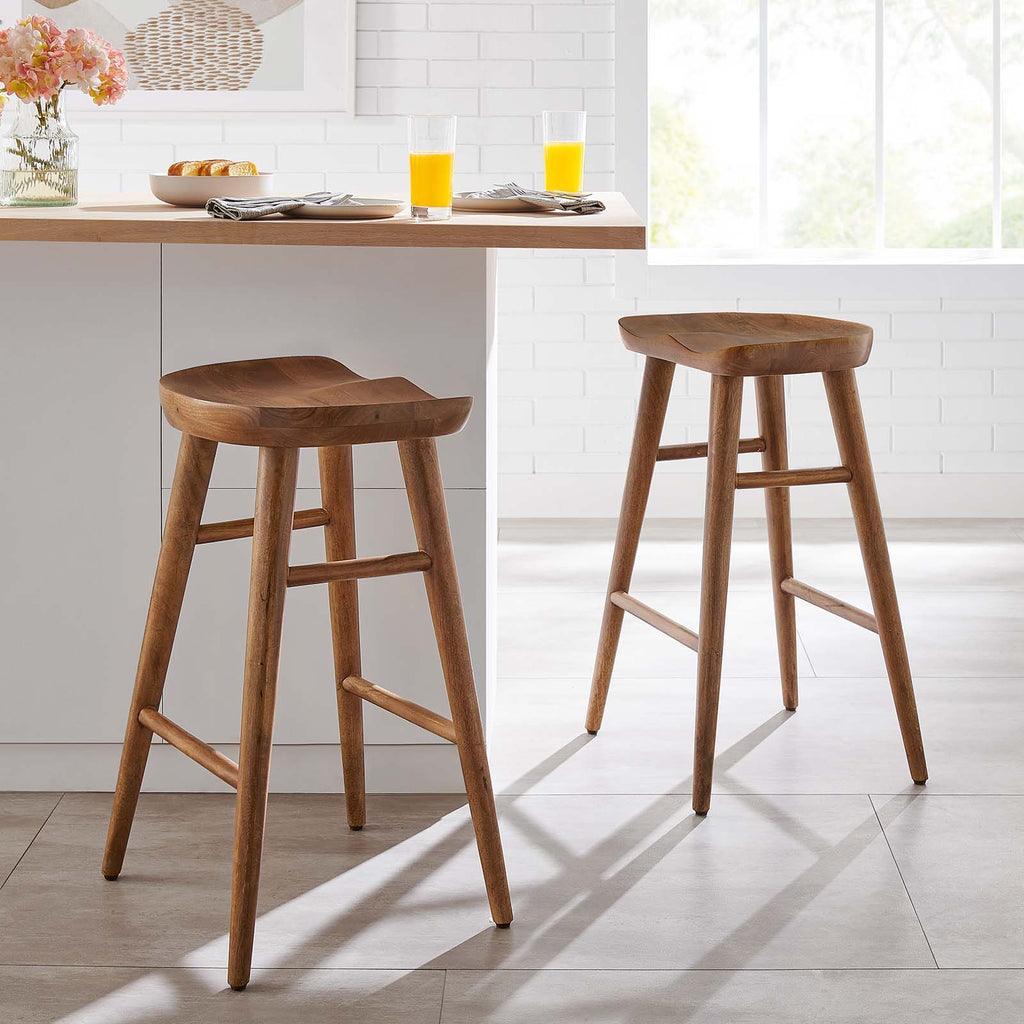 Modway Saville Backless Wood Counter Stools - Set of 2 FredCo
