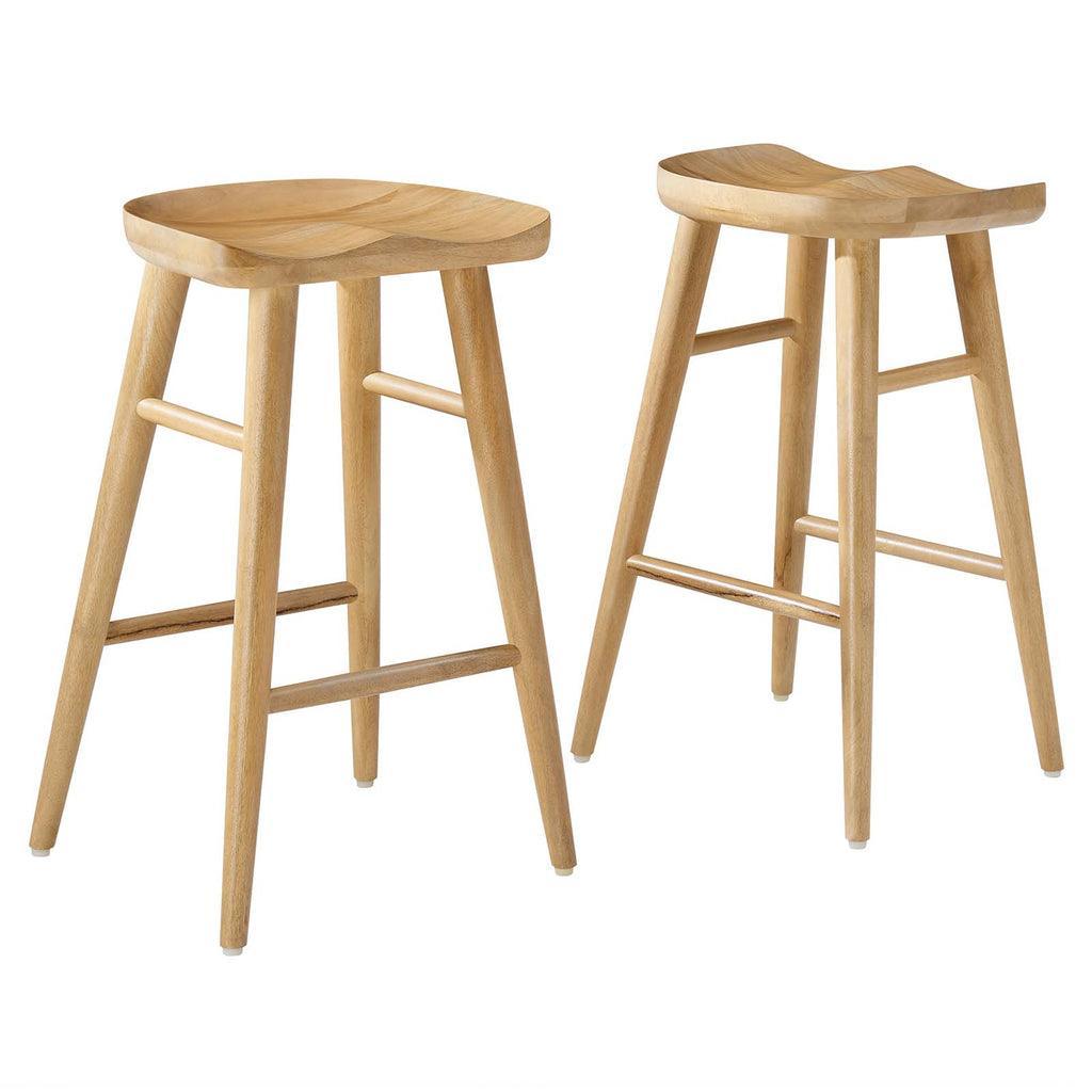Modway Saville Backless Wood Counter Stools - Set of 2 FredCo