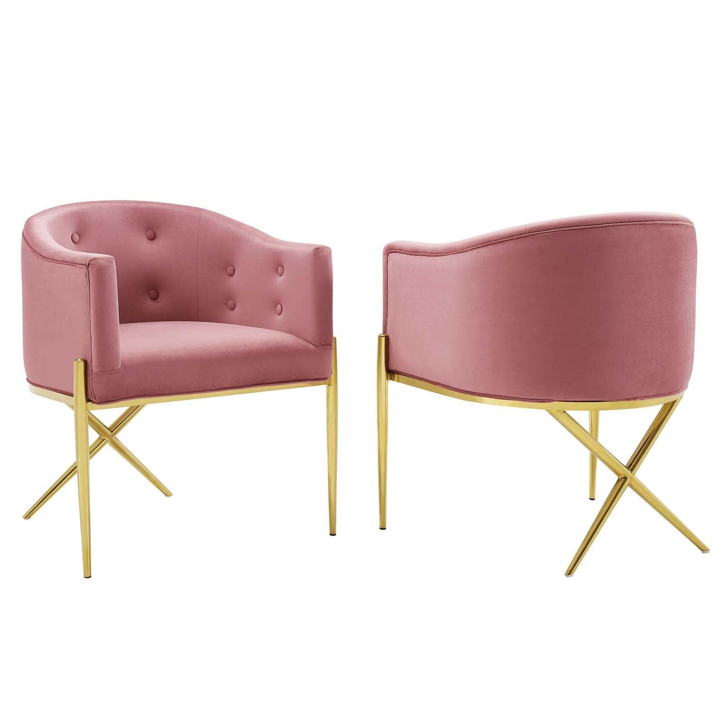 Modway Savour Accent Dining Armchair Performance Velvet Set of 2 FredCo