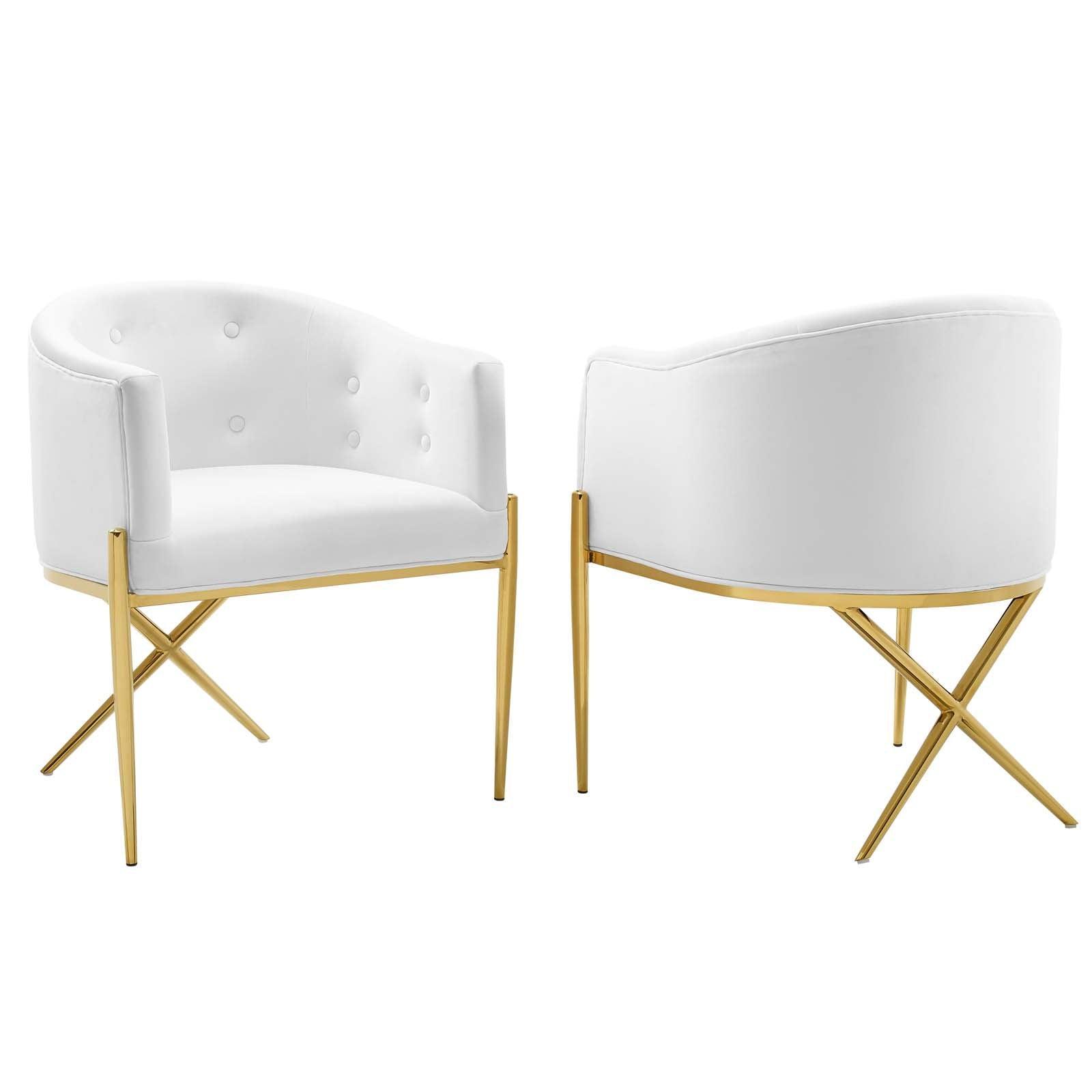 Modway Savour Accent Dining Armchair Performance Velvet Set of 2 FredCo