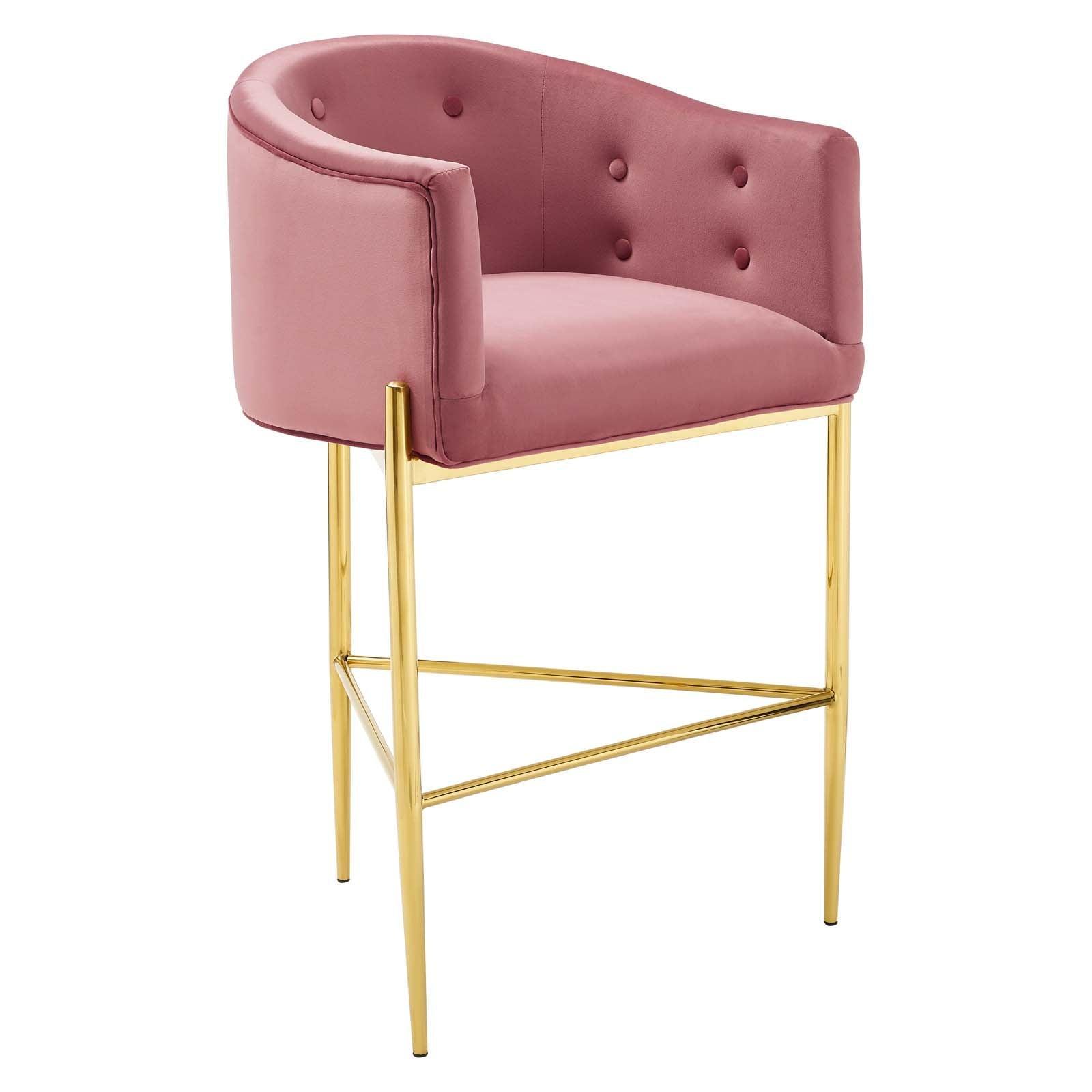 Modway Savour Tufted Performance Velvet Bar Stool FredCo