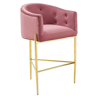 Modway Savour Tufted Performance Velvet Bar Stool FredCo