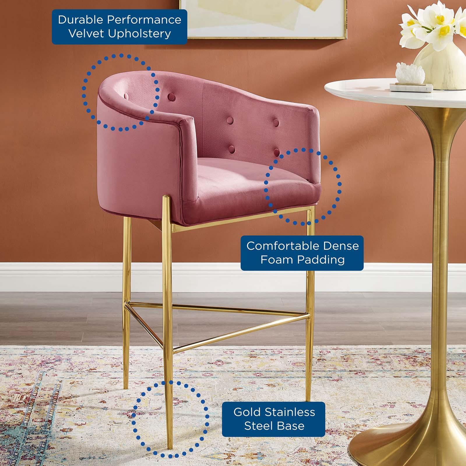Modway Savour Tufted Performance Velvet Bar Stool FredCo