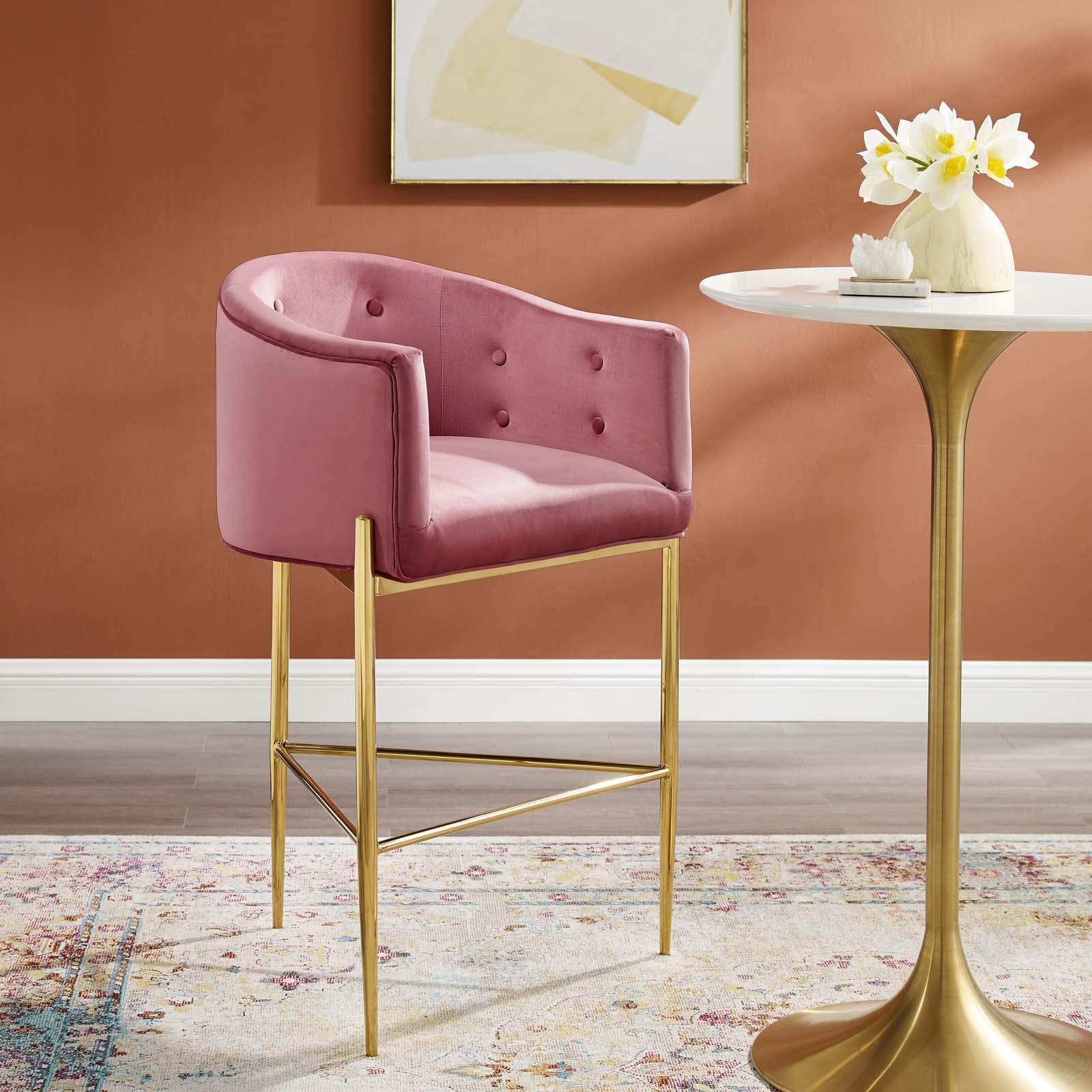 Modway Savour Tufted Performance Velvet Bar Stool FredCo