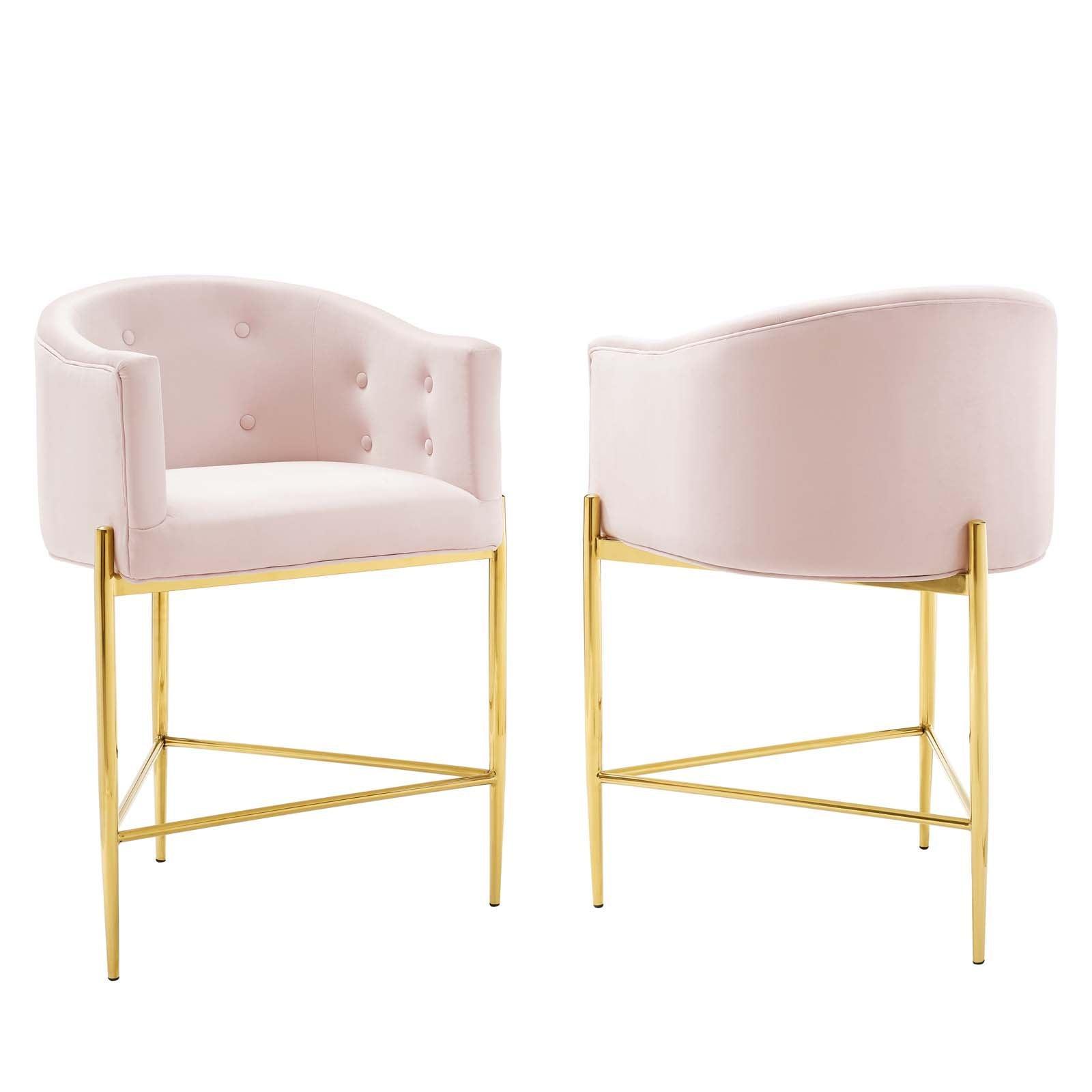 Modway Savour Tufted Performance Velvet Counter Stool Set of 2 FredCo