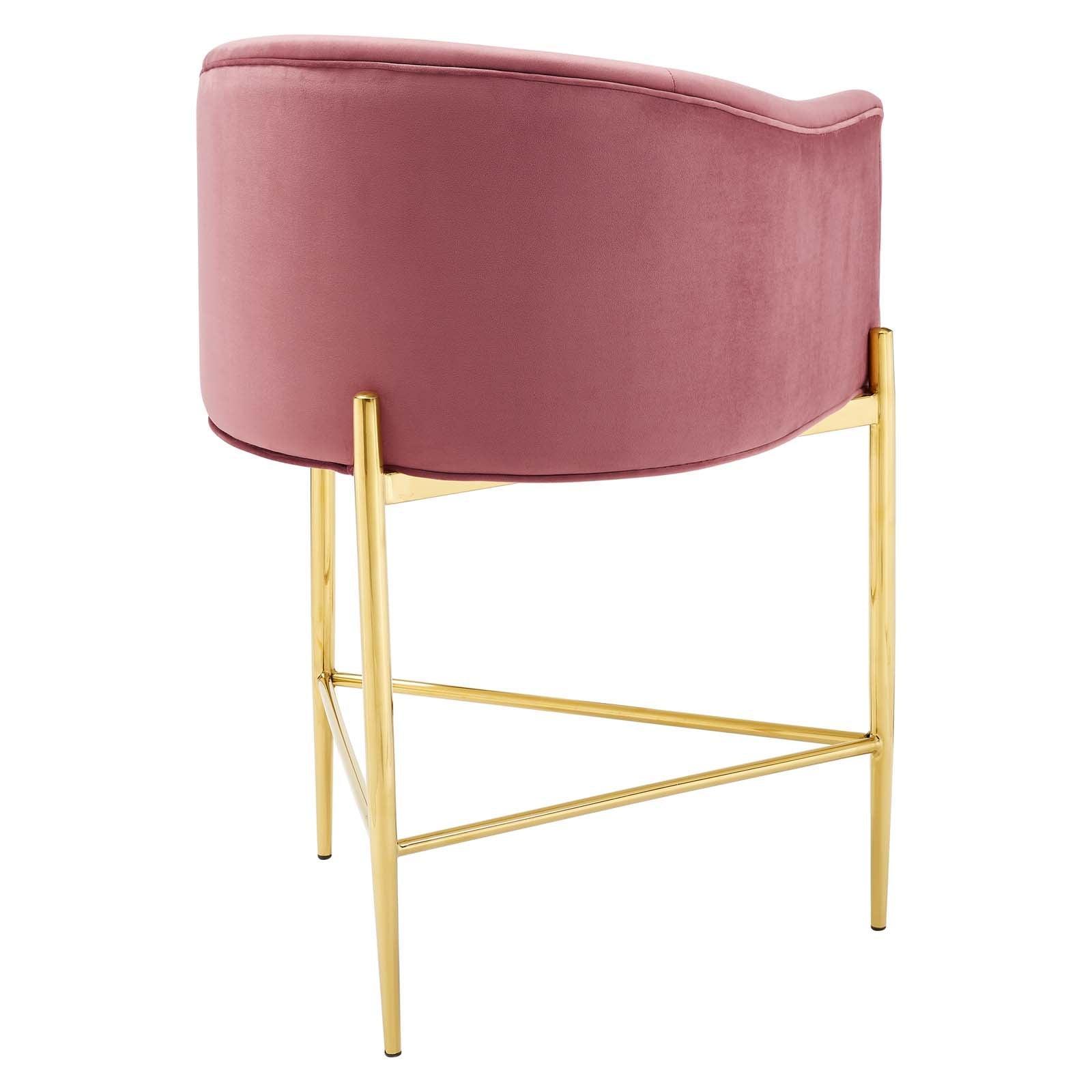 Modway Savour Tufted Performance Velvet Counter Stool Set of 2 FredCo