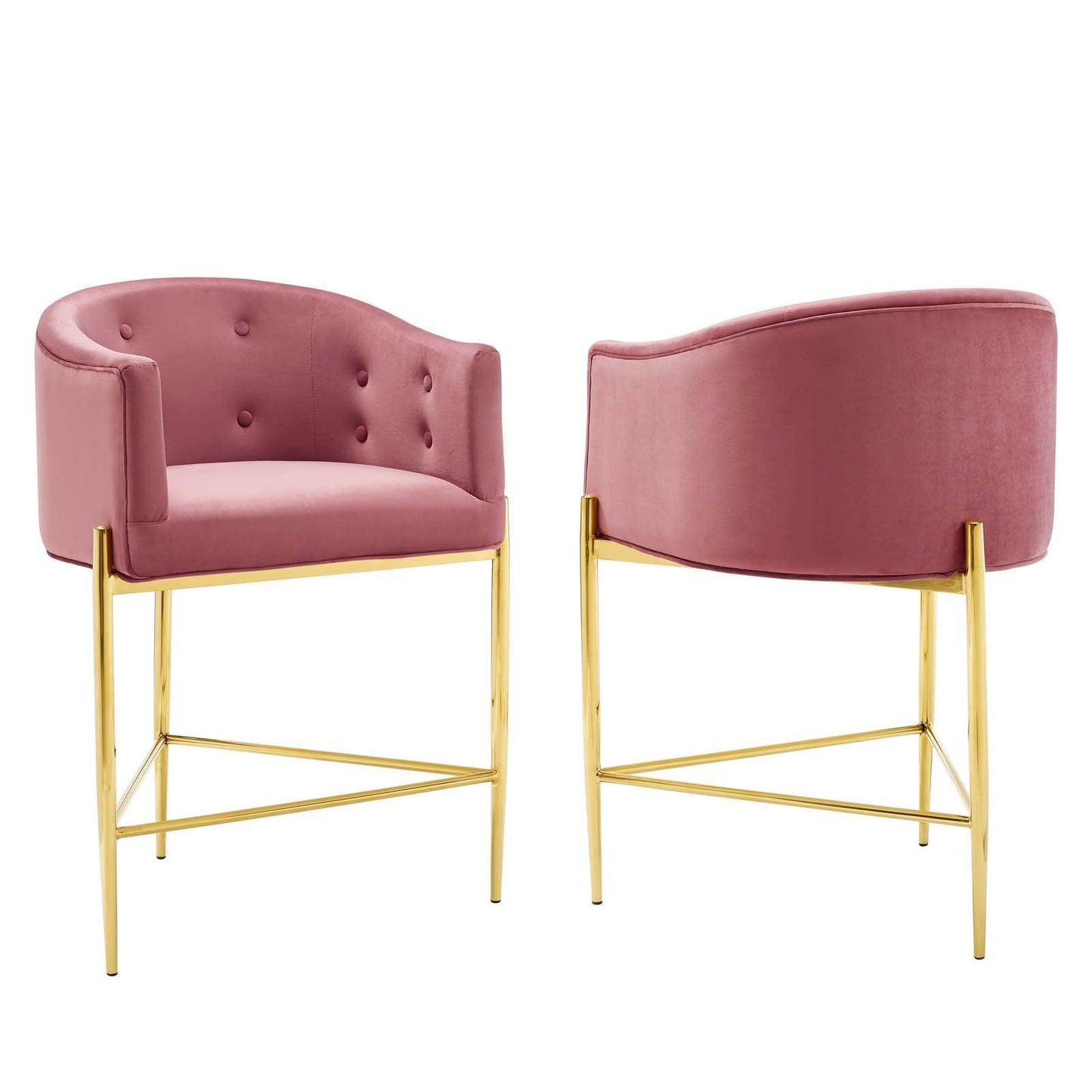 Modway Savour Tufted Performance Velvet Counter Stool Set of 2 FredCo