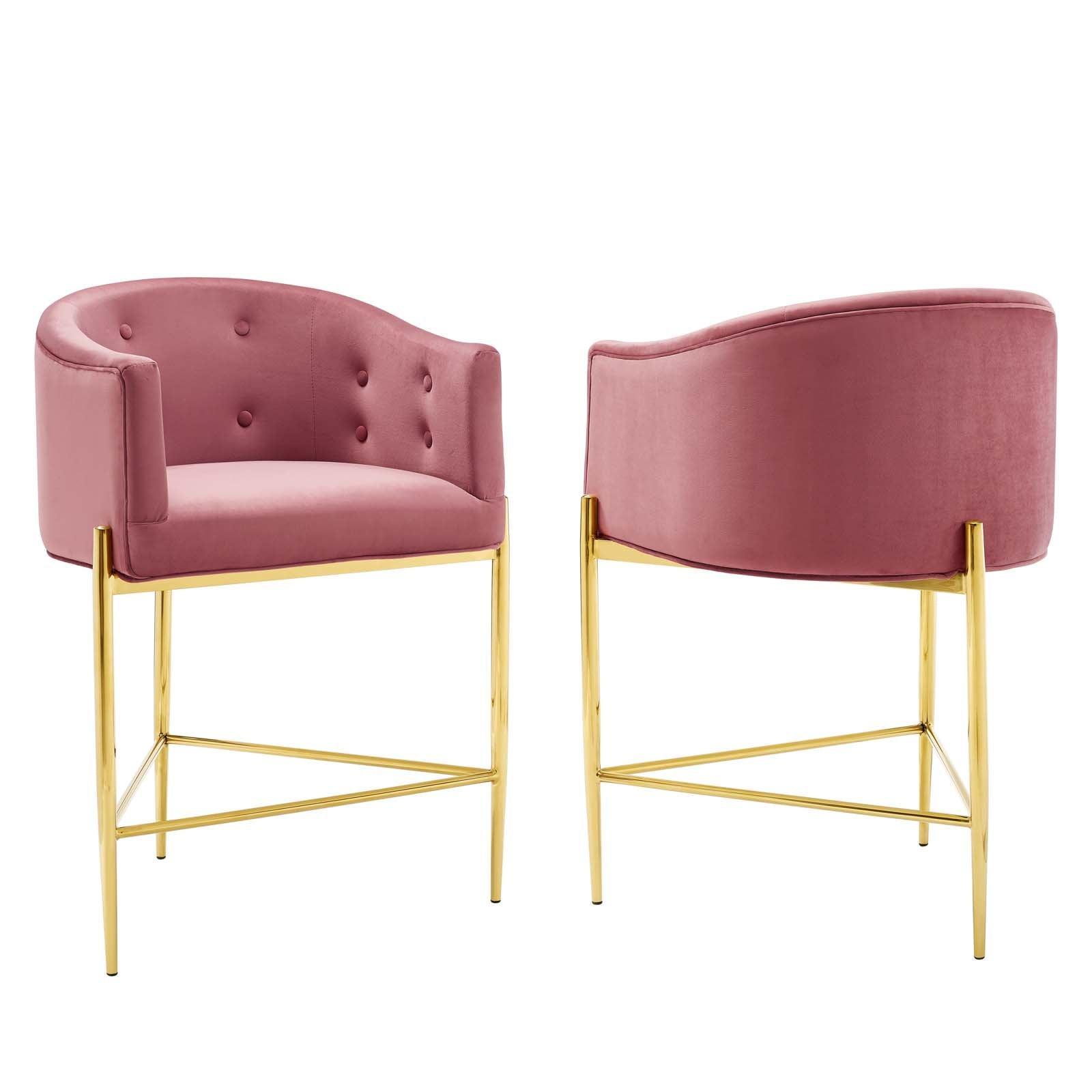 Modway Savour Tufted Performance Velvet Counter Stool Set of 2 FredCo