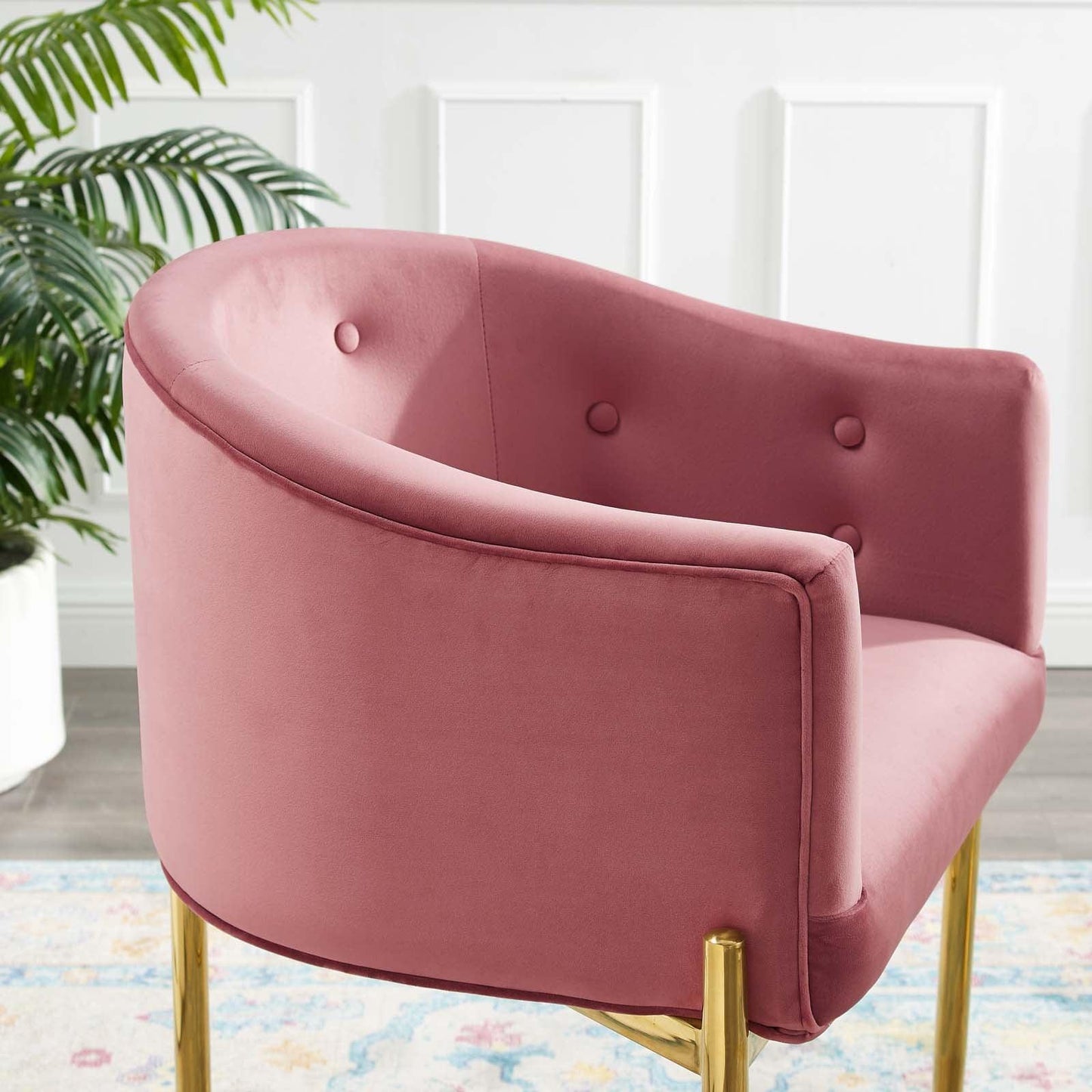 Modway Savour Tufted Performance Velvet Counter Stool Set of 2 FredCo