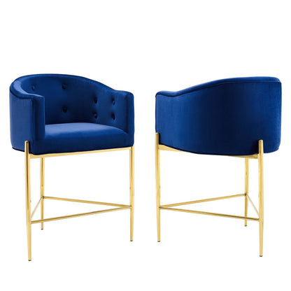Modway Savour Tufted Performance Velvet Counter Stool Set of 2 FredCo