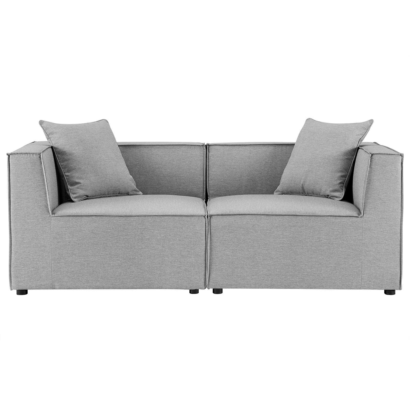 Modway Saybrook Outdoor Patio Upholstered 2-Piece Sectional Sofa Loveseat FredCo