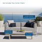 Modway Saybrook Outdoor Patio Upholstered 2-Piece Sectional Sofa Loveseat FredCo