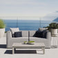 Modway Saybrook Outdoor Patio Upholstered 2-Piece Sectional Sofa Loveseat FredCo