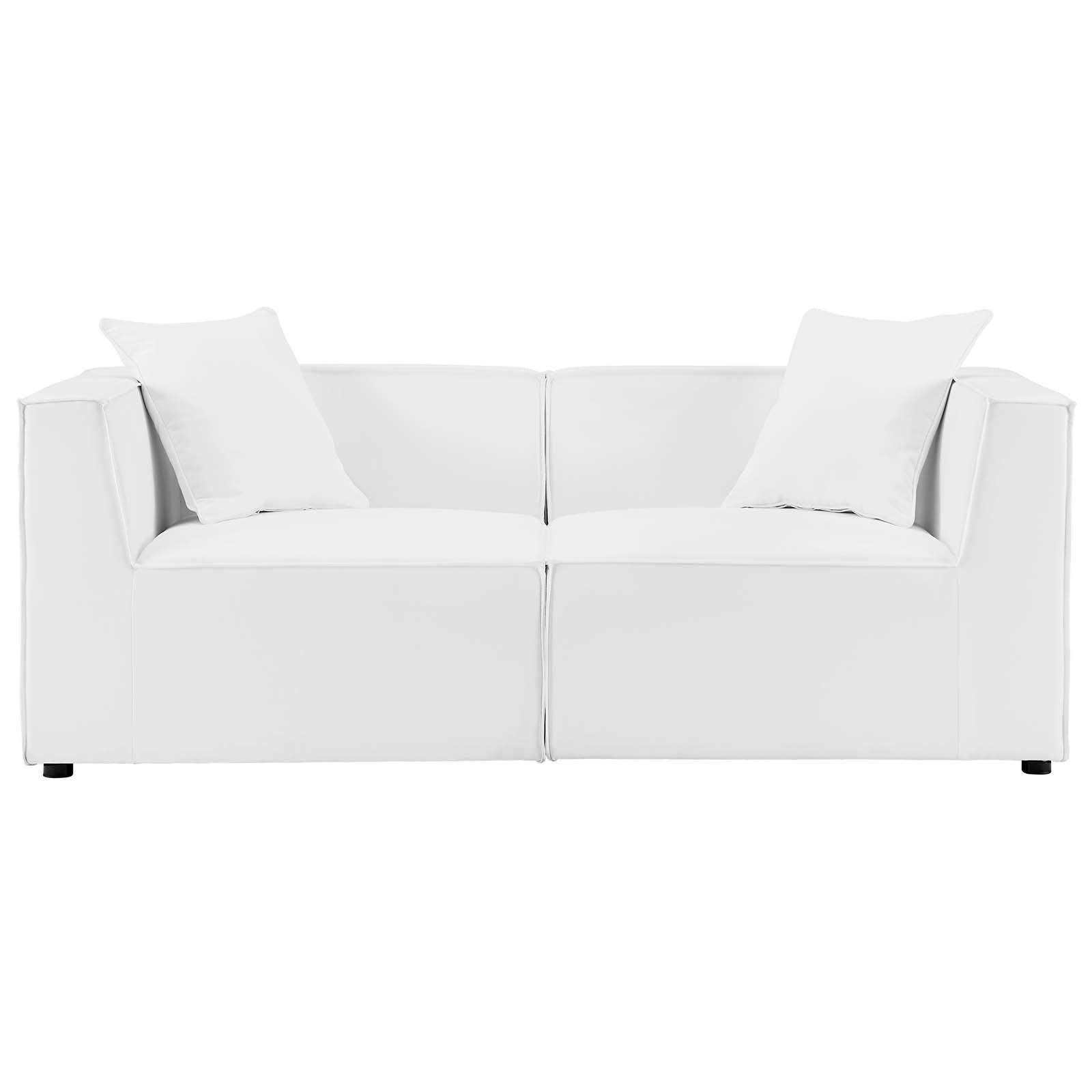 Modway Saybrook Outdoor Patio Upholstered 2-Piece Sectional Sofa Loveseat FredCo