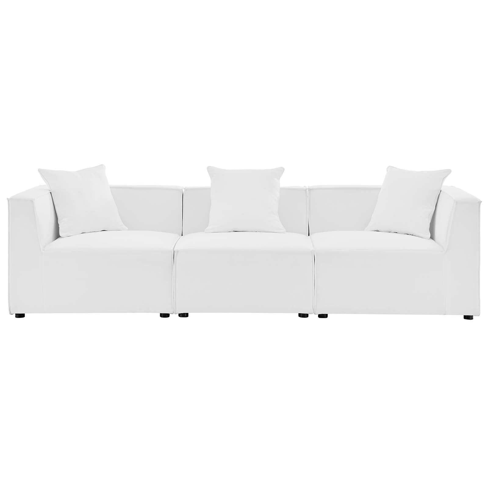 Modway Saybrook Outdoor Patio Upholstered 3-Piece Sectional Sofa FredCo