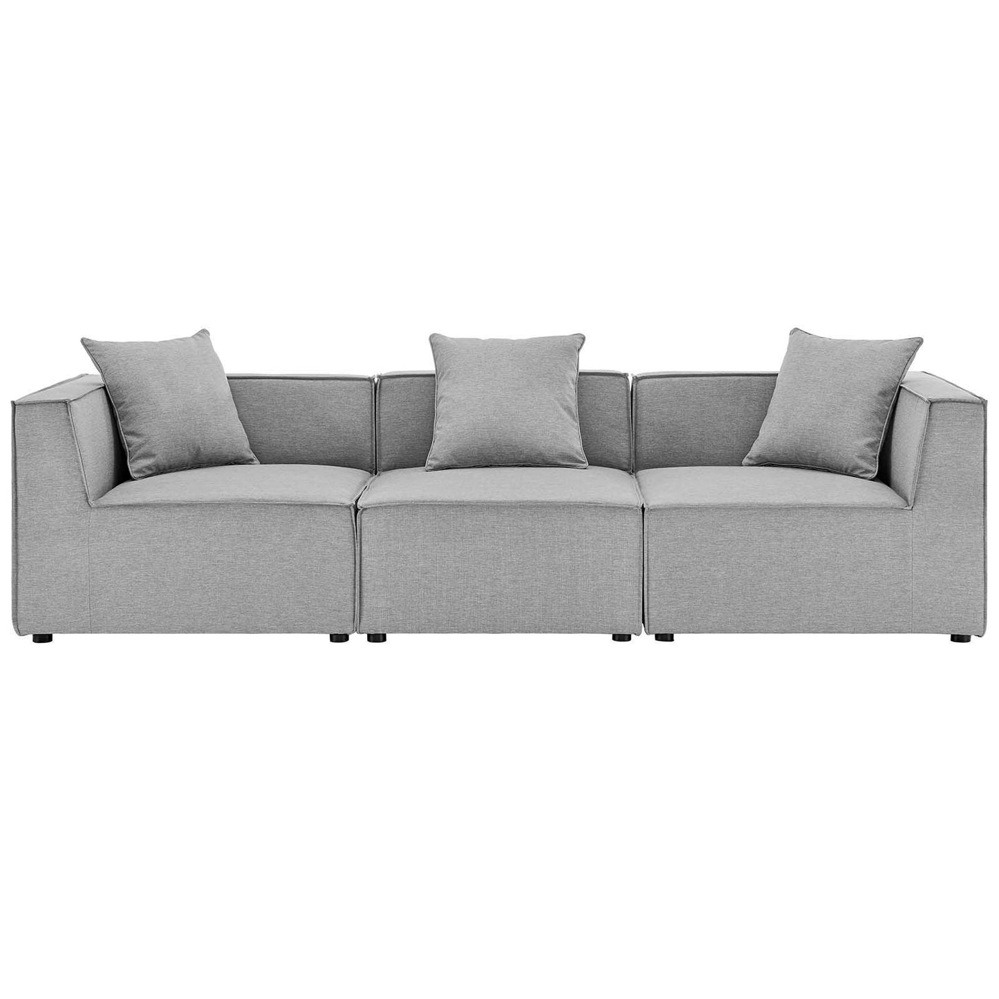 Modway Saybrook Outdoor Patio Upholstered 3-Piece Sectional Sofa FredCo