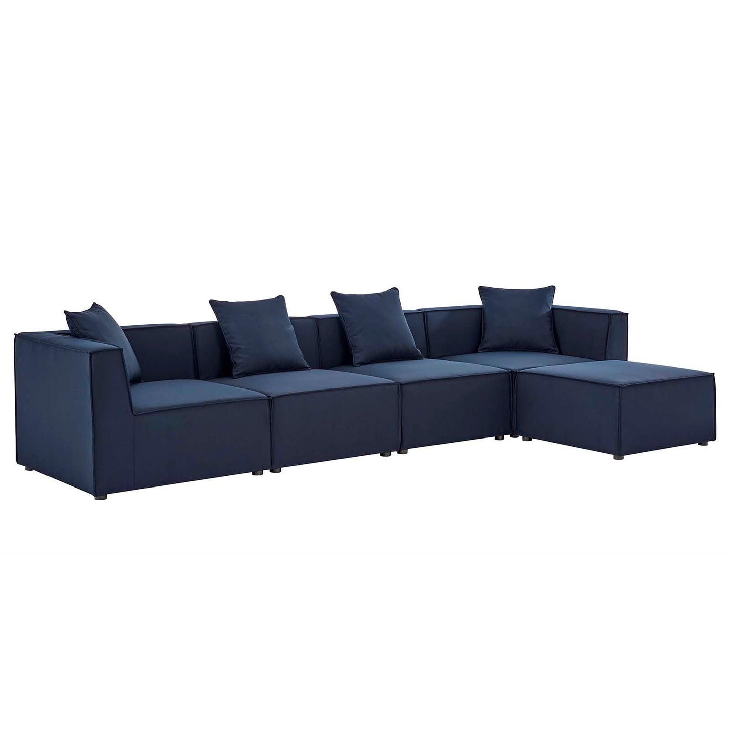 Modway Saybrook Outdoor Patio Upholstered 5-Piece Sectional Sofa FredCo