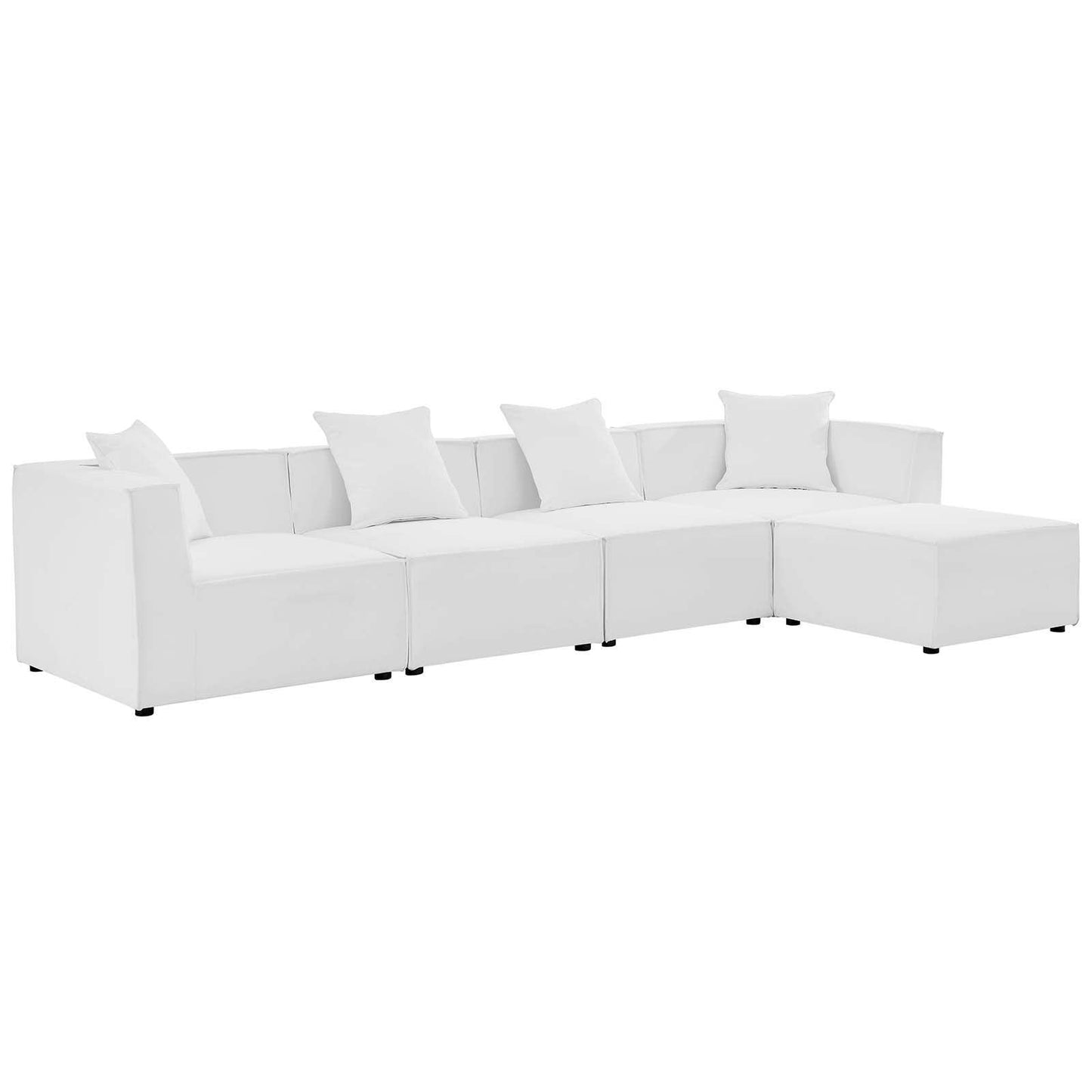 Modway Saybrook Outdoor Patio Upholstered 5-Piece Sectional Sofa FredCo