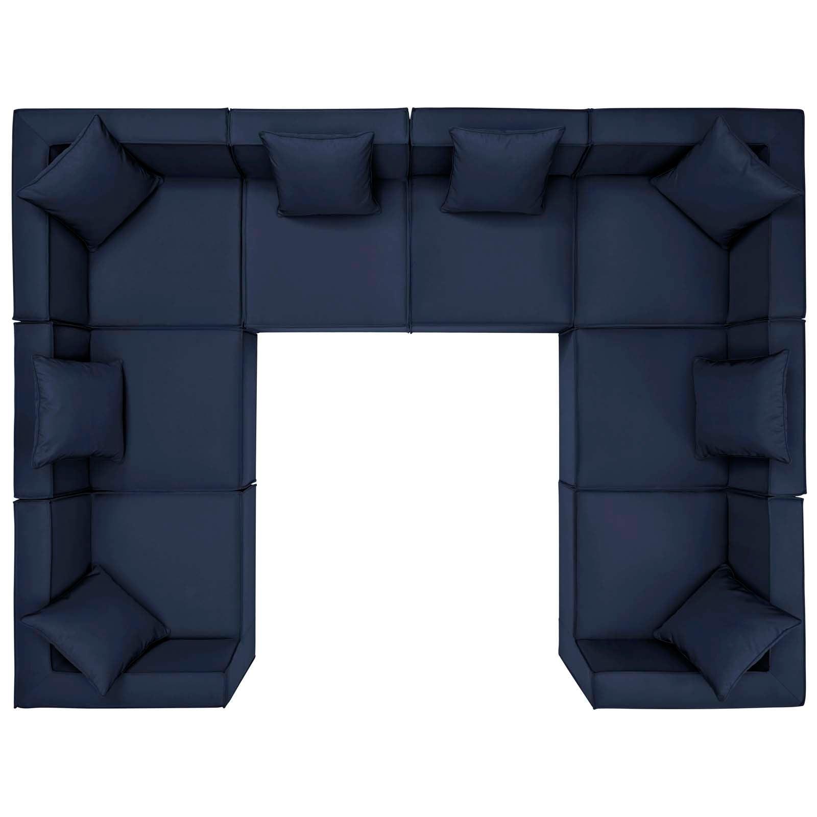 Modway Saybrook Outdoor Patio Upholstered 8-Piece Sectional Sofa FredCo