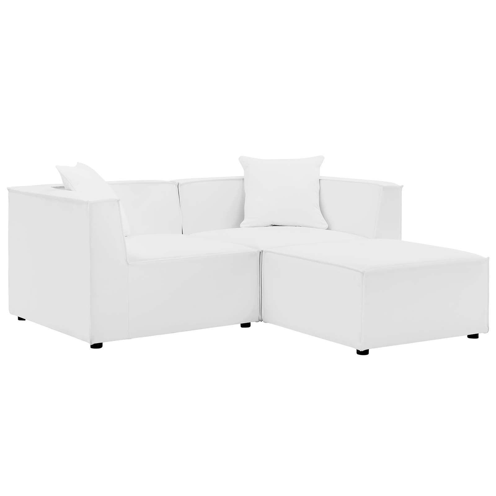 Modway Saybrook Outdoor Patio Upholstered Loveseat and Ottoman Set FredCo
